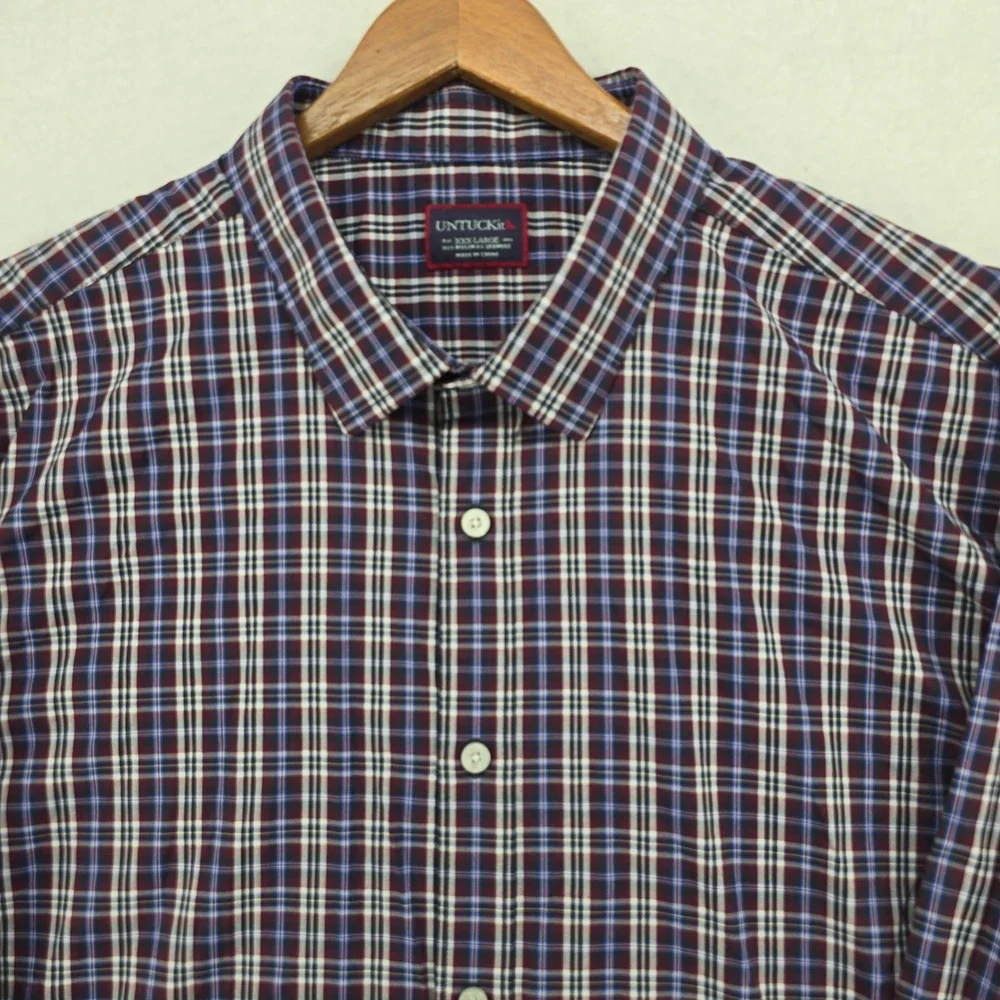 UNTUCKit Men's‎ XXX Large Plaid Button Down Shirt Long Sleeve Nylon Spandex - Picture 9 of 11